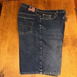 Polo Jean Co Banner Flag Short Mens 38 Denim Baggy Hip Hop Skater 12" VTG